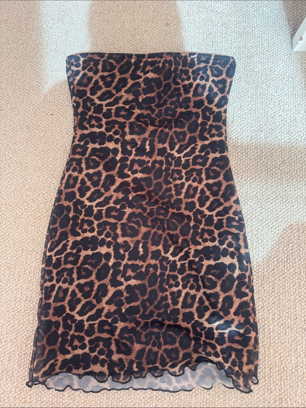 PrettyLittleThing Leopard Print Mini Dress - Brown & Black